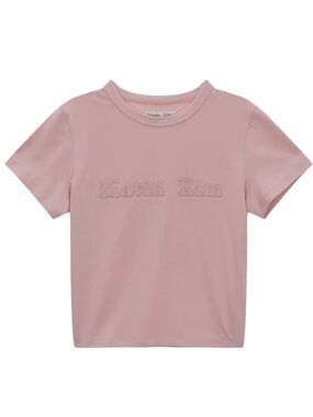 Matin Kim Reverse Patch Logo Crop Top in Pink size S